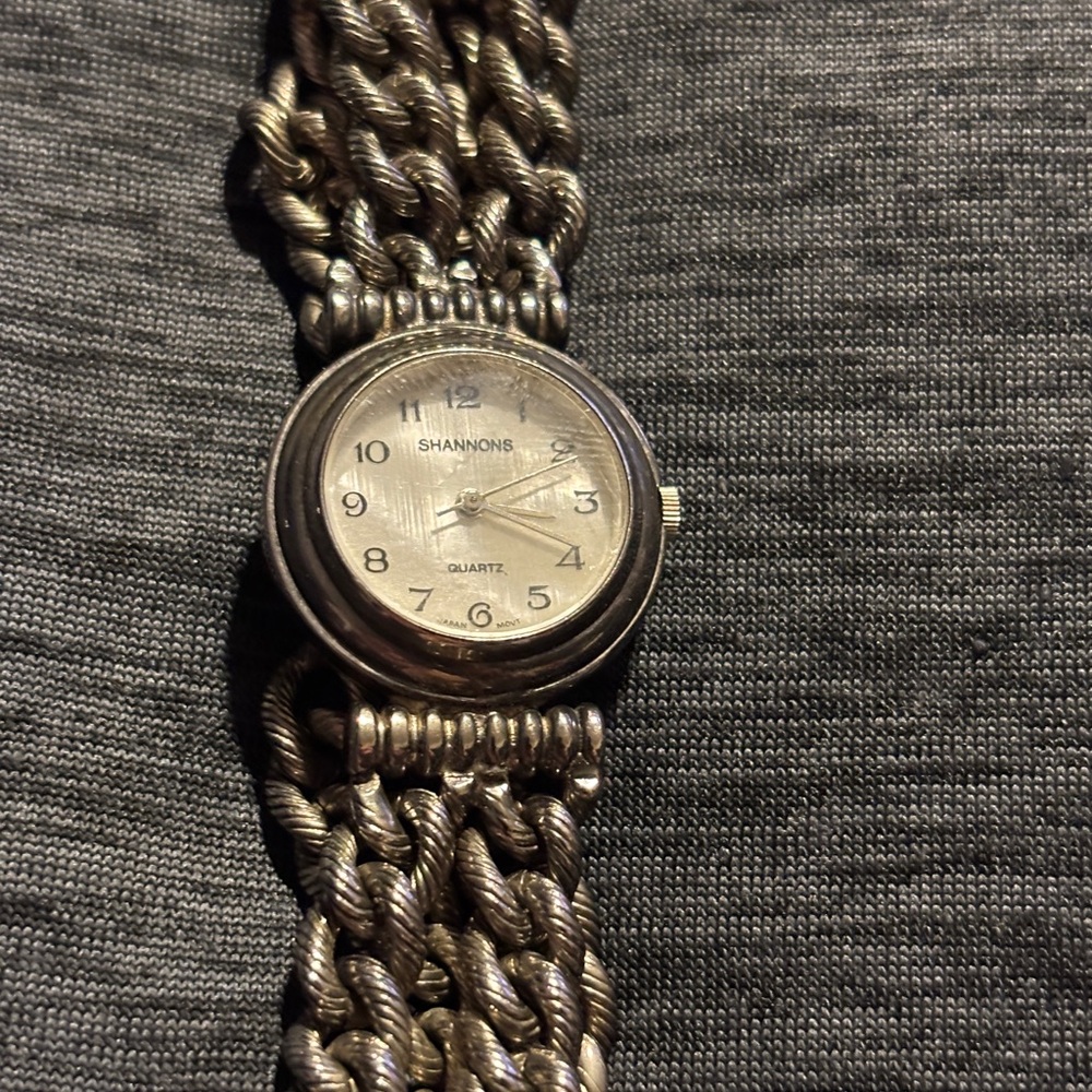 Shannons Silver Quartz Watch . Does work